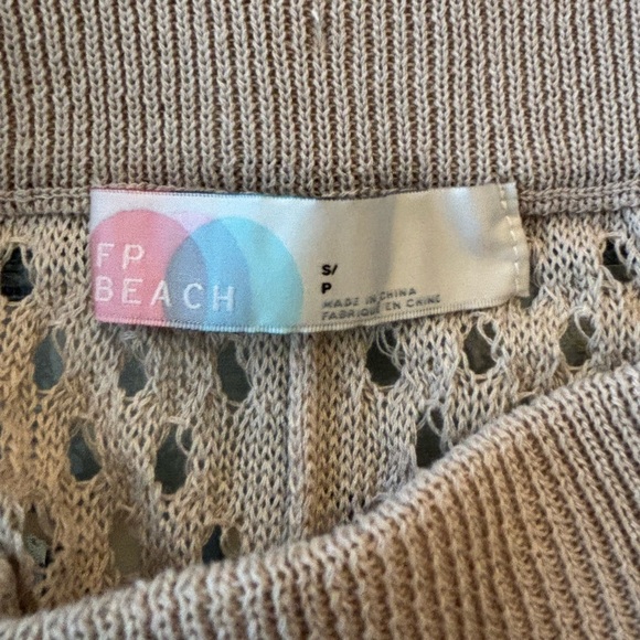 Free People Wide Leg Cream Pants - Picture 2 of 4